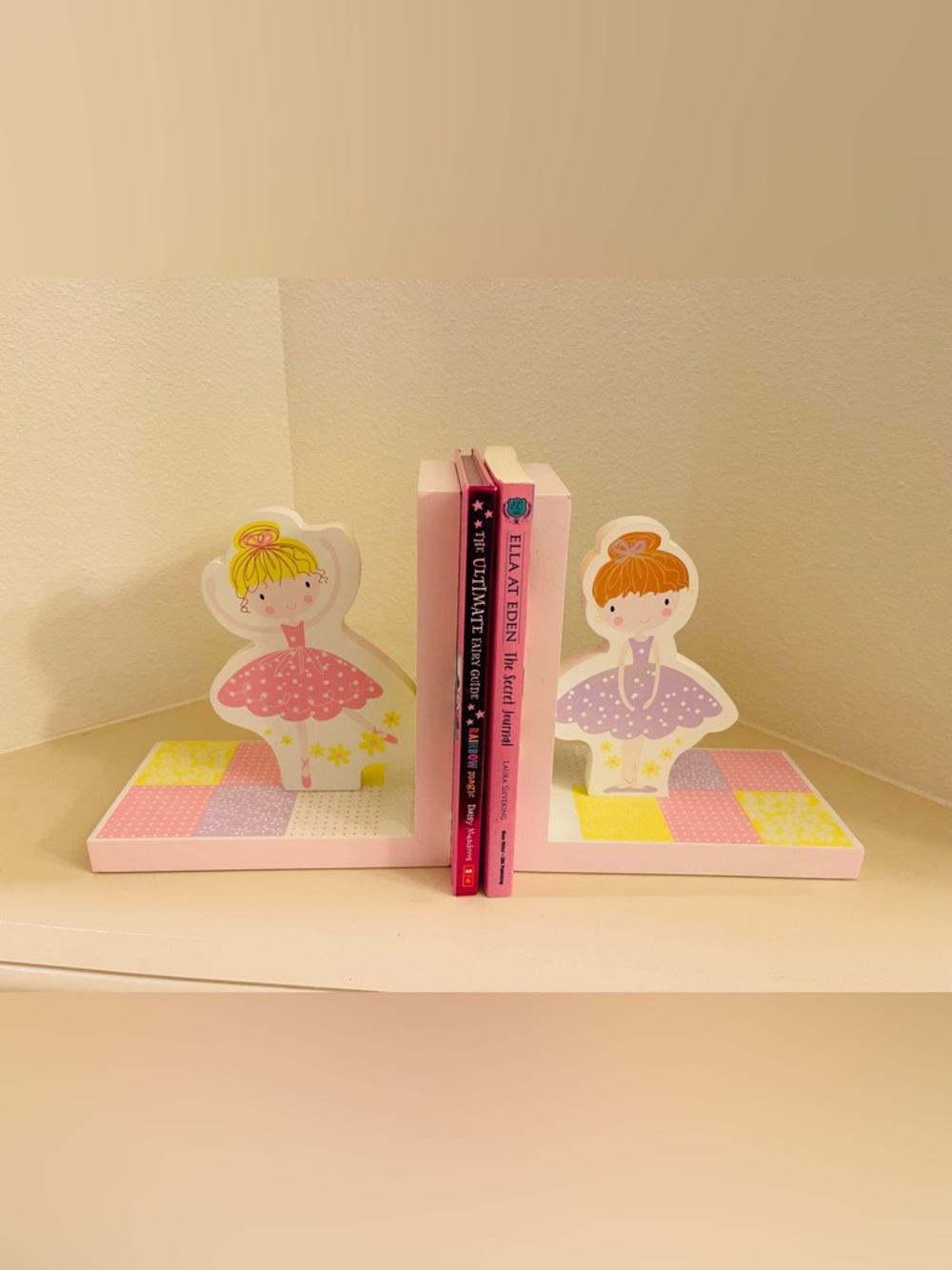 Creative Concept for kids Pink Ballerina Wooden Bookends - Charming  Room Accent